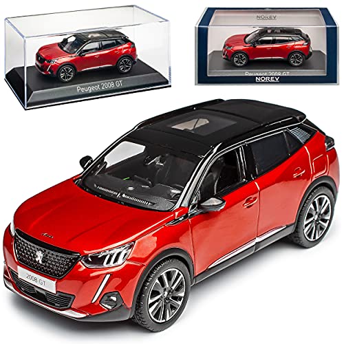 Norev Peugeot 2008 GT SUV Elixir Rot Metallic mit Dach in Schwarz 2. Generation Ab 2019 1/43 Modell Auto von Norev B-M-W