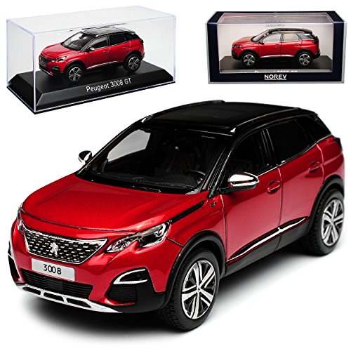 Norev Peugeot 3008 GT Ultimate Rot mit Schwarzem Dach 2. Generation Ab 2016 1/43 Modell Auto mit individiuellem Wunschkennzeichen von Norev B-M-W