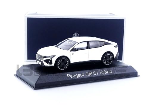 Norev Peugeot 408 GT Hybrid Pearl Weiss 3. Generation Ab 2022 1/43 Modell Auto von Norev