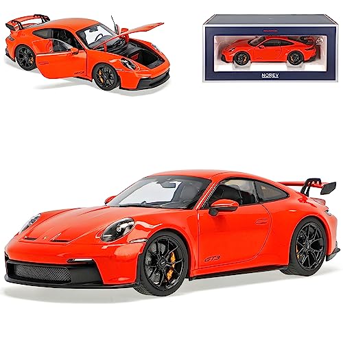 Norev Porsche 911 992 GT3 Coupe Orange Neue Generation Ab 2019 1/18 Modell Auto mit individiuellem Wunschkennzeichen von Norev