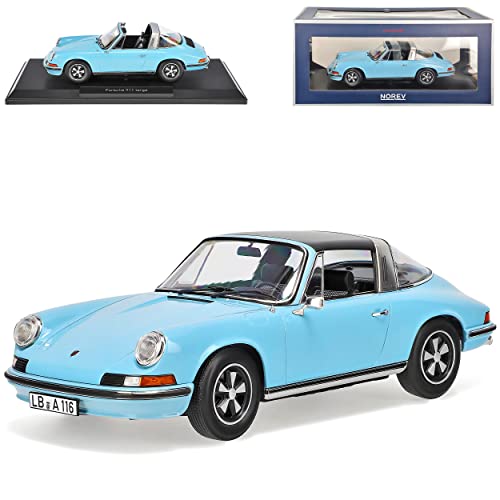 Norev Porsche 911 S Urmodell Targa Cabrio Hell Blau 1963-1973 1/18 Modell Auto mit individiuellem Wunschkennzeichen von Norev B-M-W