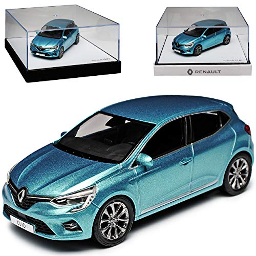 Norev Renautl Clio V Hell Blau Metallic 5 Türer 5. Generation Ab 2019 1/43 Modell Auto mit individiuellem Wunschkennzeichen von Norev