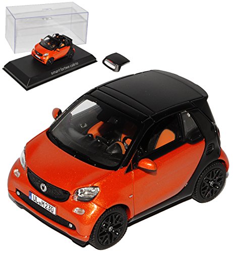 Norev Smart ForTwo Cabrio A453 Orange mit Schwarz Ab 2015 1/43 Modell Auto mit individiuellem Wunschkennzeichen von Norev B-M-W