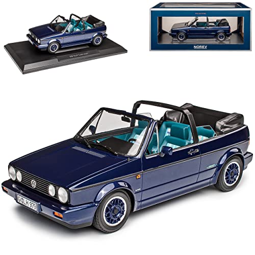 Norev Volkwagen Golf I Cabrio Coast Purple Blau Metallic 1979-1993 1/18 Modell Auto mit individiuellem Wunschkennzeichen von Norev B-M-W