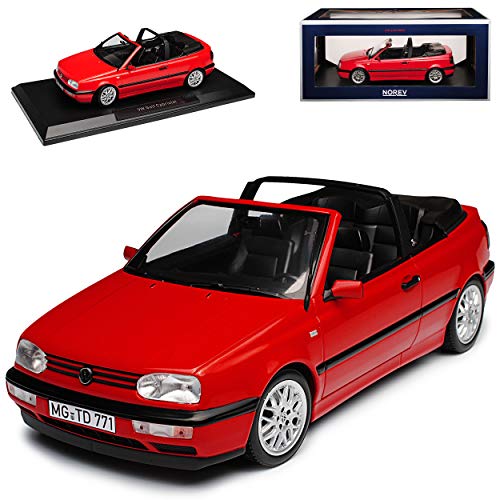 Norev Volkwagen Golf III Cabriolet Rot 1991-1998 1/18 Modell Auto mit individiuellem Wunschkennzeichen von Norev B-M-W