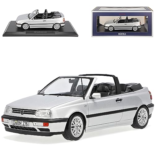 Norev Volkwagen Golf III Cabriolet Silber 1991-1998 1/18 Modell Auto mit individiuellem Wunschkennzeichen von Norev B-M-W