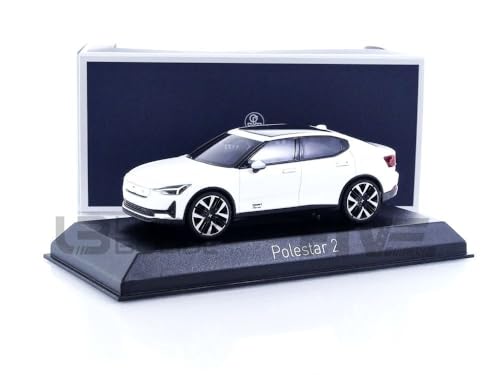 Norev Volvo Polestar 2 Snow Weiss Modell ab 2020 Version ab Facelift 2024 1/43 Modell Auto mit individiuellem Wunschkennzeichen von Norev