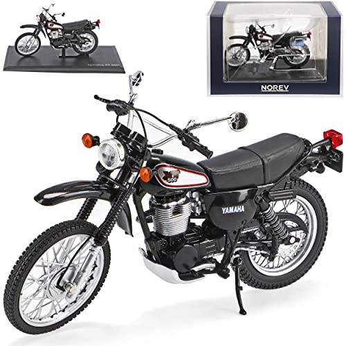 Norev Yamah. XT500 Schwarz Silber 1976-1989 1/18 Modell Motorrad mit individiuellem Wunschkennzeichen von Norev