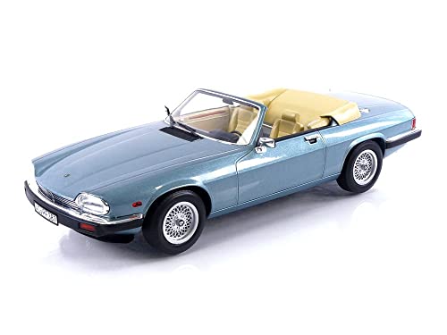 Norev kompatibel mit Jaguar XJ-S 5.3 H.E. Cabrio 1988 hellblau metallic Modellauto 1:18 von Norev