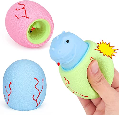 Norhogo 3 Stück Stressball, Lustige Dinosaurier Eier Stressabbau Geschenke 3D Antistressball Spielzeug, Anti-Stress-Dinosaurier-Ei, Stress Relief Spielzeug für Kinder und Erwachsene (Zufällige Farbe) von Norhogo