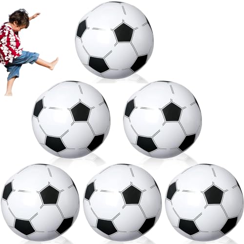 Norhogo 6pcs Wasserball aufblasbar Wasserspielzeug, 30 cm Robuster Aufblasbarer Ball Fußbälle für Kinder Pool Fußball Wasserball für Sommer Strand Schwimmen Pool Sport Spiel Party Supplies Schwarz von Norhogo