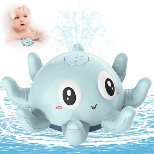 Norhogo Baby Badespielzeug Wasserspielzeug, Spray Induction Floating Bath Toy mit Licht, Pool-Wasser-Spray-Spielzeug für 3 Jahre und älter Baby Kinder Kleinkinder Party Geschenk, Octopus von Norhogo