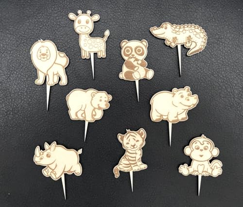 NoriKids Cupcake-Topper personalisiert & handgefertigt | Muffin-Stecker aus Holz | Muffin Deko Geburtstag | Muffin-Topper Motiv Wildtiere | individuelle Geburtstagsdeko | personalisierte Geschenke von NoriKids