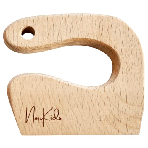 NoriKids Kindermesser aus Holz | Für Obst, Gemüse & Brot | Kindermesser ab 2 Jahre | Sicher & spielerisch schneiden Lernen | Personalisiertes Küchenmesser für Kinder | Montessori Messer von NoriKids