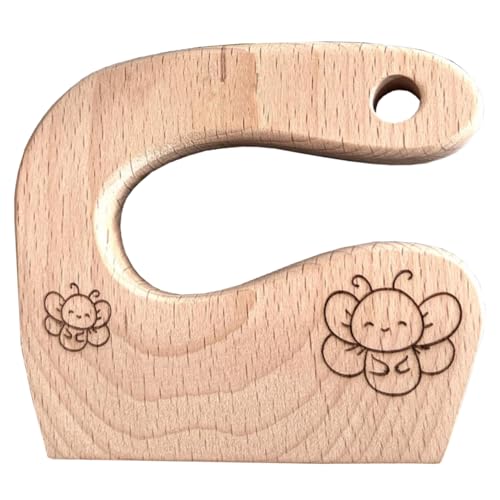 NoriKids Kindermesser aus Holz | Für Obst, Gemüse & Brot | Kindermesser ab 2 Jahre | Spielerisch schneiden Lernen | Personalisiertes Küchenmesser für Kinder | Montessori Messer | Tiermotiv von NoriKids