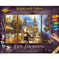 Schipper 609260854 - Malen nach Zahlen, Der Jakobsweg, Triptychon, 50 x 80 cm von Simba Toys