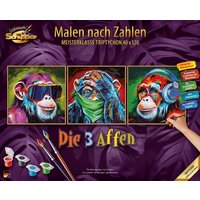 Schipper 609470859 - Malen nach Zahlen, Die Drei Affen, Triptychon, 40 x 120 cm von Simba Toys