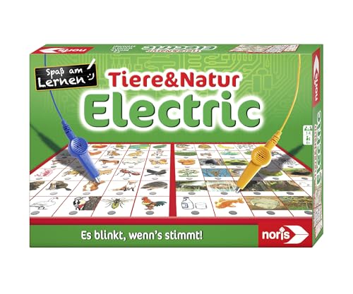 Noris 606013722 - Tiere & Natur Electric - Der Lernspiel-Klassiker - Was passt zusammen? Es blinkt, wenn's stimmt, ab 4 Jahren von Noris