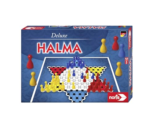 Noris 606101266 - Deluxe Halma mit Holzpöppeln – Für 2 bis 3 Spieler – Der Spieleklassiker unter den Strategiespielen, ab 6 Jahren von Noris