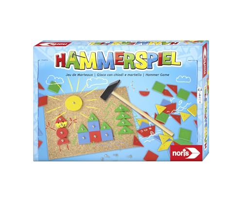 Noris 606049101 Hammerspiel, Lern- Und Geschicklichkeitsspiel Mit 50 Bunten Holzbauteilen In Verschiedenen Formen, Für Kinder Ab 4 Jahren von Noris