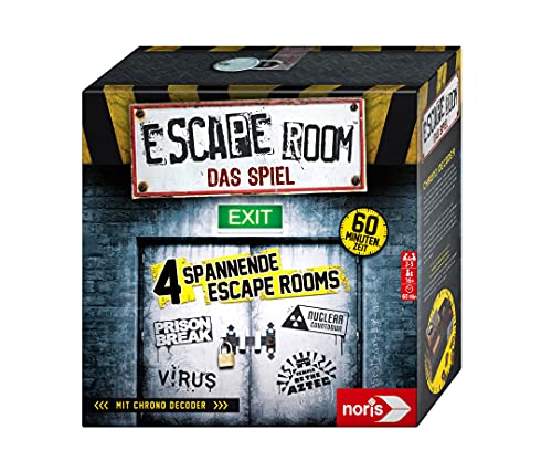 Noris 606101546 - Escape Room (Grundspiel) - Familien und Gesellschaftsspiel für Erwachsene, inkl. 4 Fällen und Chrono Decoder, ab 16 Jahren von Noris