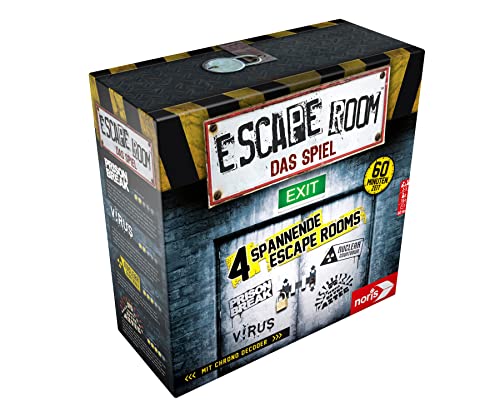 Noris 606101546 - Escape Room (Grundspiel) - Familien und Gesellschaftsspiel für Erwachsene, inkl. 4 Fällen und Chrono Decoder, ab 16 Jahren von Noris