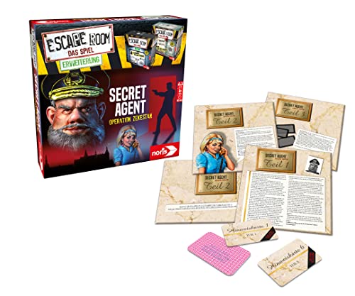 Noris 606101776 - Escape Room Erweiterung Secret Agent - Familien und Gesellschaftsspiel für Erwachsene - Nur mit dem Chrono Decoder spielbar - ab 16 Jahren von Noris