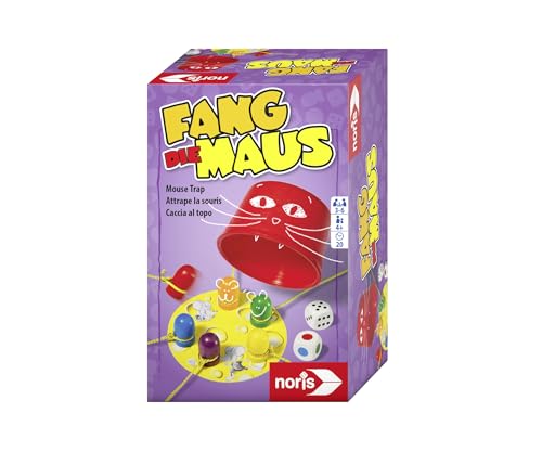 Noris 606144011 Fang die Maus - Kinderspiel ab 4 Jahre – das beliebte Reaktionsspiel für die Ganze Familie - für 3-4 Spieler von Noris