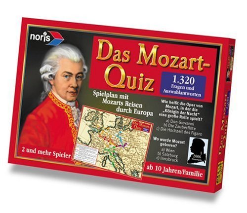 Das Mozart Quiz - Ein Spiel, das Spaß macht und bei dem man sehr viel lernen kann. Für 2-6 Spieler. Geeignet für Kinder ab 10 Jahren. Das Mozart Quiz - Ein Spiel, das Spaß macht und bei dem man sehr viel lernen kann. Für 2-6 Spieler. Geeignet für Kinder ab 10 Jahren. von noris