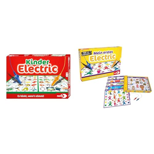 Noris 606013702 Kinder Electric Der Lernspiel-Klassiker, was passt zusammen & 606013714 Mein erstes Electric, Der Lernspiel-Klassiker, was passt zusammen, Es blinkt, wenn's stimmt, ab 3 Jahren von Noris