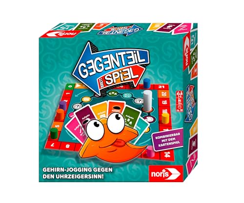 Noris 606062080 - Gegenteil Spiel (Brettspiel ab 10 Jahre) - kombinierbar mit dem Kartenspiel - verrücktes Konzentrationsspiel für Kinder und Erwachsene für 3-6 Spieler von Noris