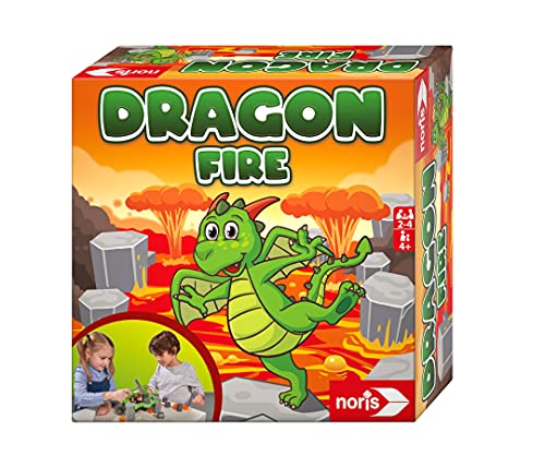 Noris 606064479 - Dragon Fire, das Geschicklichkeitsspiel mit Einsturzpotenzial, Für 2-4 Spieler ab 4 Jahren von Noris