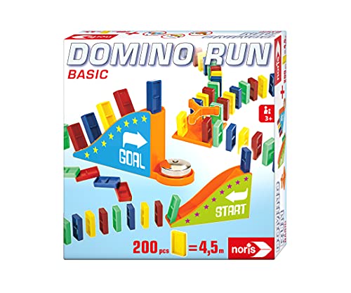 Noris 606065646 - Domino Run Basic, Aktionsspiel für Die ganze Familie, für Kinder ab 3 Jahren von Noris