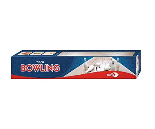 Noris 606101716 - Tisch Bowling, ausrollen und los geht's, mit ausrollbarer Bowlingmatte für weiteren Spielspaß auch unterwegs, ab 6 Jahren von Noris