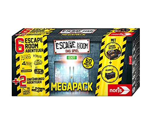 Noris 606101831 - Escape Room Mega Pack - Familien und Gesellschaftsspiel für Erwachsene, inkl. 6 lösbare Fälle und Chrono Decoder, ab 16 Jahren von Noris