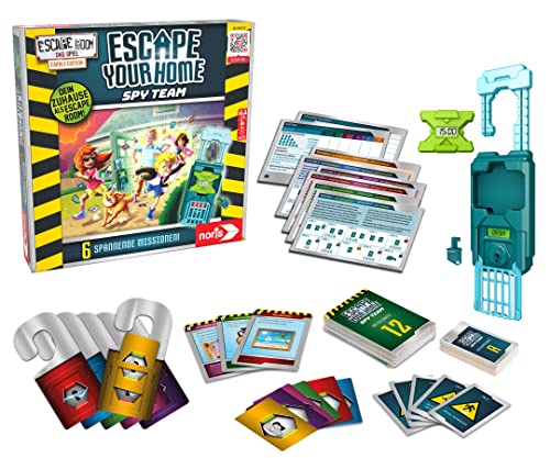 Noris 606101975 Escape Your Home, Familien und Gesellschaftsspiel für 3 bis 6 Spieler-mit Timer inkl. Batterien-für alle Escape Room Fans, ab 8 Jahren von Noris