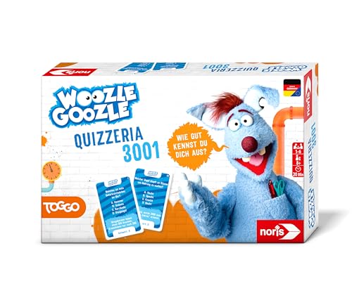 Noris 606102073 - Woozle Goozle Quizzeria 3001 (Spiel ab 8 Jahre) - kooperatives Quiz für Kinder zum Allgemeinwissen, 1-6 Spieler, ca. 20 Min. Spiel-Dauer, Blau, Grün, Gelb von Noris