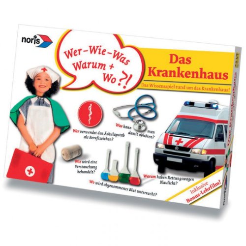 Noris Das Krankenhaus Wissensspiel inkl. DVD Fragespiel Kartenspiel für Kinder NEU von Noris