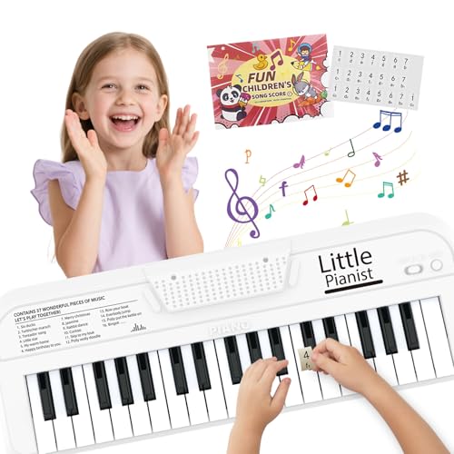 Kinder Klavier Keyboard Spielzeug Weiße Kinder Klaviatur, 37 Tasten Tragbares Musikinstrument für Jungen und Mädchen ab 2-5 Jahren, Musikspielzeug Kinder Klavier Keyboard Spielzeug Weiße Kinder Klaviatur, 37 Tasten Tragbares Musikinstrument für Jungen und Mädchen ab 2-5 Jahren, Musikspielzeug von Norkbeng