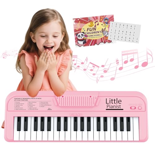 Kinder Klavier Rosa für Mädchen 2-5 Jahre, 37 Tasten Tragbares Musikspielzeug für Kinder, Pädagogisches Lernspielzeug, Elektronisches Instrument, Geburtstagsgeschenke Kinder Klavier Rosa für Mädchen 2-5 Jahre, 37 Tasten Tragbares Musikspielzeug für Kinder, Pädagogisches Lernspielzeug, Elektronisches Instrument, Geburtstagsgeschenke von Norkbeng