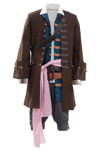 NoryNick Piraten Kostüm Pirat Cosplay Anzug Piratenkostüm Herren Mittelalter Vintage Kostüm Viking Renaissance Viktorian Piraten Halloween Karneval Outfits von NoryNick