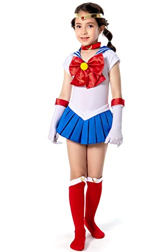 NoryNick Tsukino Usagi Cosplay Kostüm Matrosenkleid Halloween Karneval Outfit Full Set, Höhe 120-130CM von NoryNick