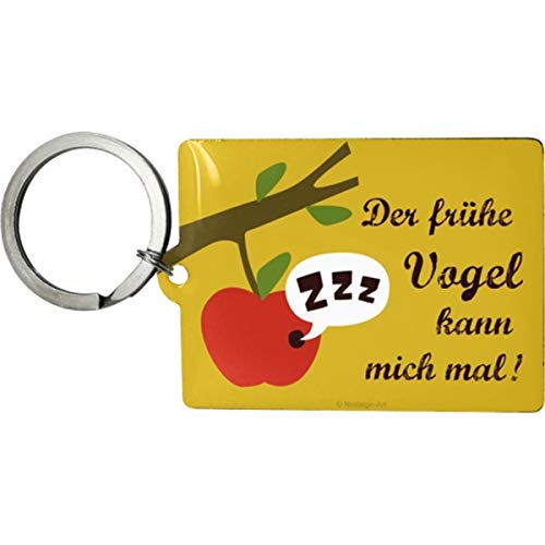 Nostalgic-Art 47017 Smile Der frühe Vogel kann mich mal, Schlüsselanhänger, 6 x 4,5 cm von Nostalgic-Art