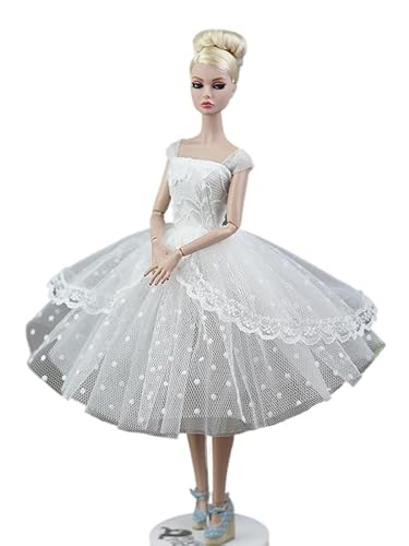 Kleidung für Puppe Barbie Puppenkleid Abendkleid für Ballett Tänzerin gut verarbeitet weiß von Nothing but Love