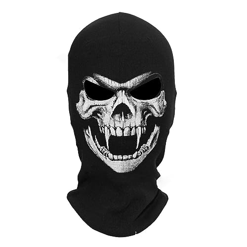 Novaray Sturmmaske, Skelett Maske Totenkopf-Motiv Sturmhaube Hut Unisex Rollenspiel Kostüme Requisite für Paintball, Halloween-Partys, Karneval, Cosplays und Kostümpartys von Novaray