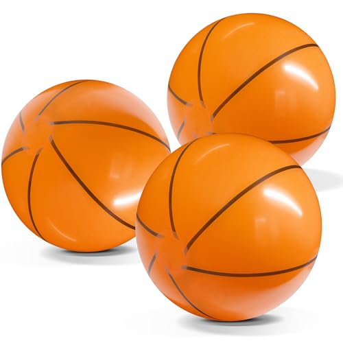 Novelty Place 12 Zoll aufblasbare Basketbälle 3er-Pack - Langlebig und leicht für Kinder und Erwachsene, perfekt für Innen- und Außenspiele, Partygeschenke und Sportaktivitäten von Novelty Place