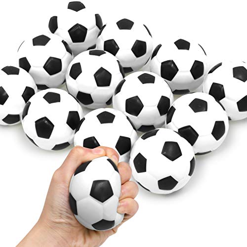 Novelty Place Antistressball Mini-Fußball (12 Stück) - Stressabbau Spielzeug für Kinder und Erwachsene, Mini Schaum Stressbälle, perfekt als Mitbringsel für Kindergeburtstage von Novelty Place