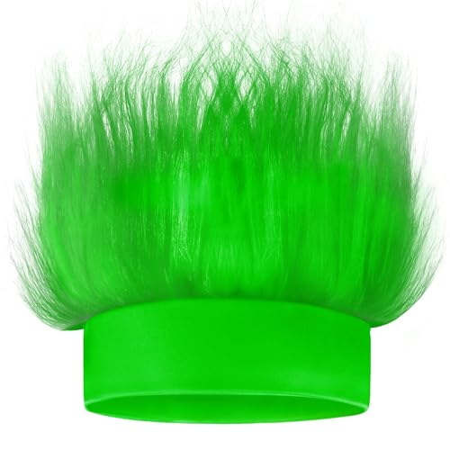 Novelty Place Grünes Haar-Kostüm-Stirnband – lustige flauschige Crazy-Hair-Perücke Troll – ideal für Sportpartys, Kostüme, Cosplay und Halloween – ideal für Kinder, Jugendliche und Erwachsene von Novelty Place