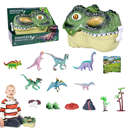 Dinosaurier Spielzeug-Set | Langlebige Dinosaurier-Figur mit Aktivitätsspielmatte & Bäume und Vulkanmodell,Lernspielset für Dinosaurier für Novent von Novent