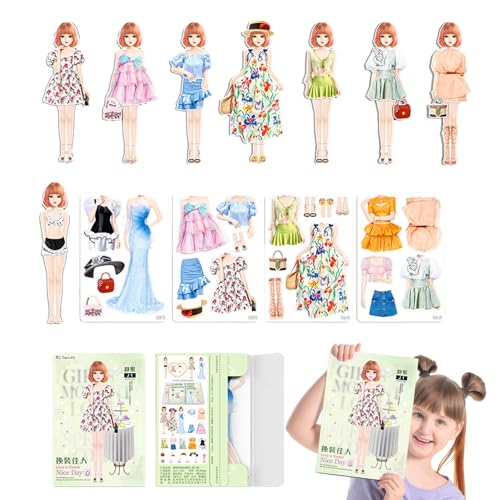 Novent Magnetische Dress Up Puppen | Kostümkleid Spielspiel Papierpuppen Ausschnitte,Kreative Mode Kleid Papierpuppe Magnet Outfit für Kinder Tag Weihnachten von Novent